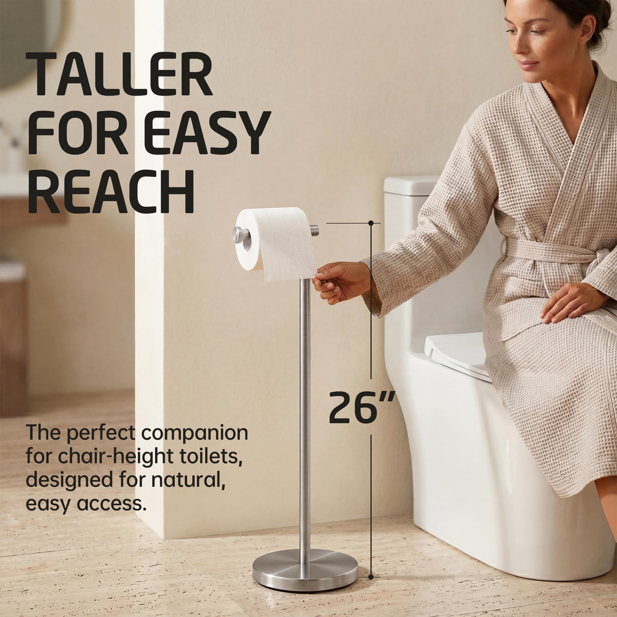 KES free-standing holder with a heavy 3 lb base for stability