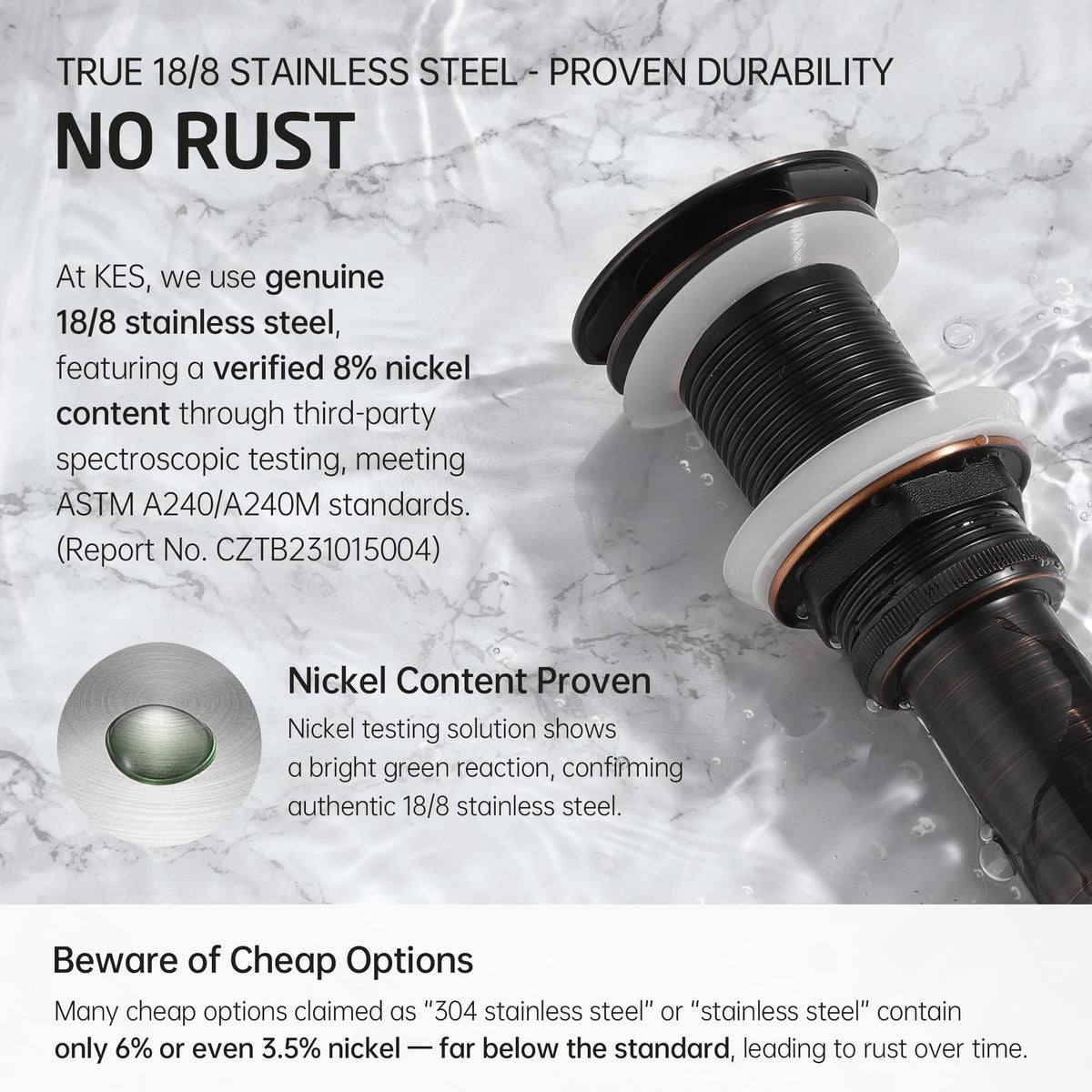 KES includes gasket adapters for direct 1-1/4 to 1-1/2 inch plumbing.