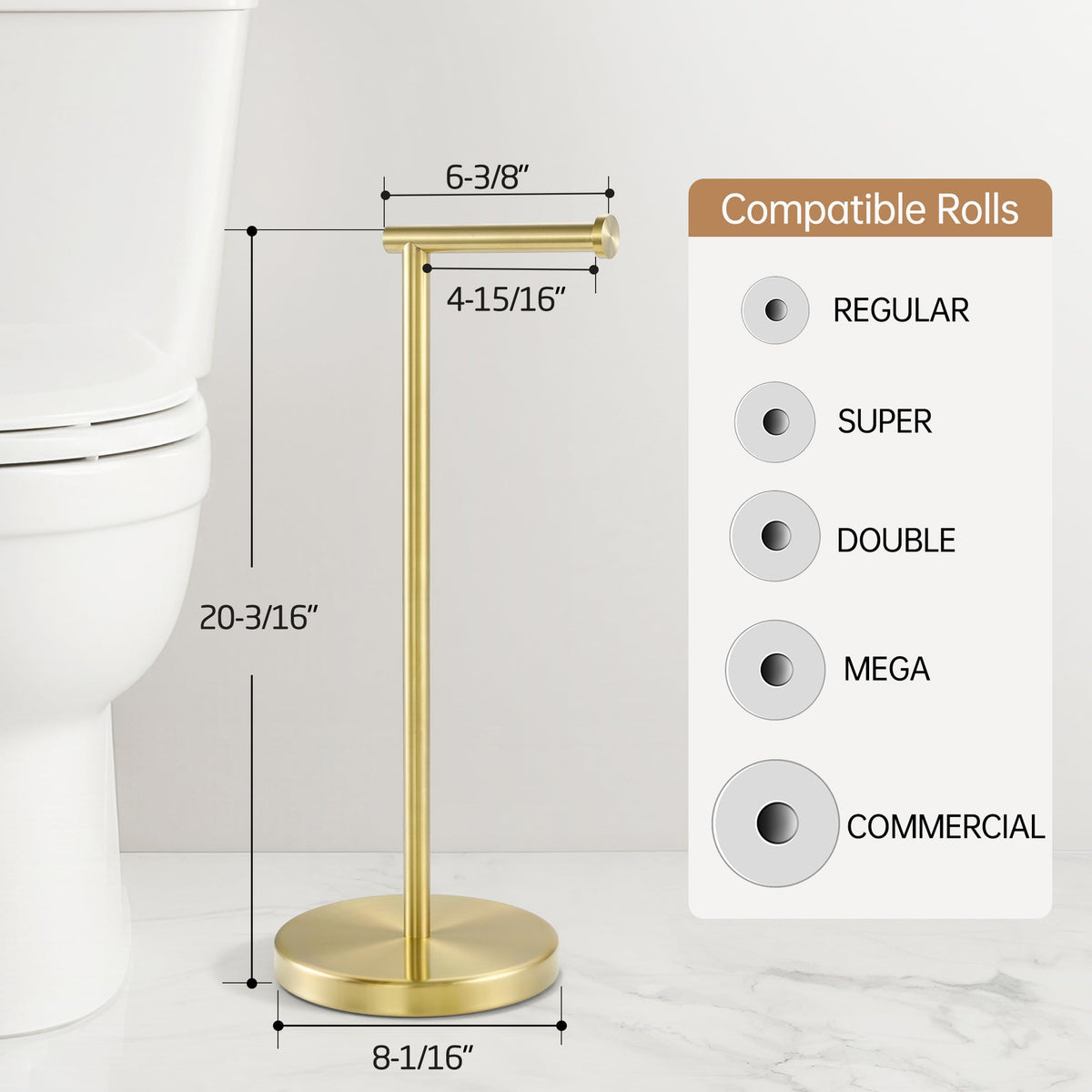 KES Gold toilet paper holder anti-slip base protects floors
