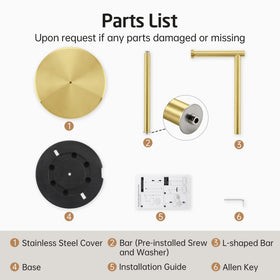 KES Gold toilet paper holder assembly tool included ensures simple setup