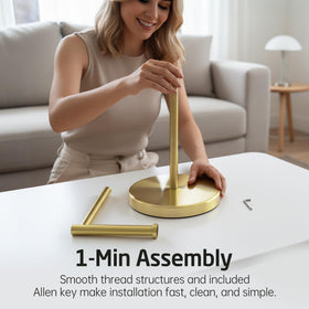 KES Gold toilet paper holder in bathroom demonstrates rustproof stainless steel