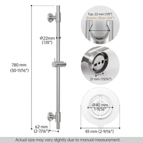 Universal-fit brackets accommodate various hole patterns and grout lines