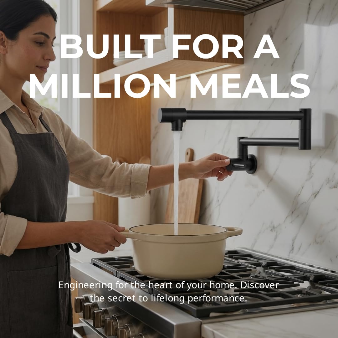 KES Pot Filler uses no-lead stainless steel for safe water supply.