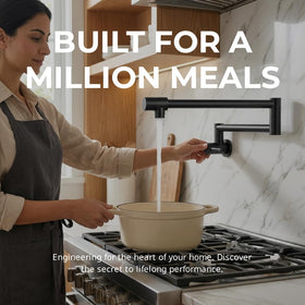 KES Pot Filler uses no-lead stainless steel for safe water supply.