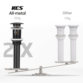 KES S2008A-BK pop-up stopper close-up, smooth operation and leak resistance