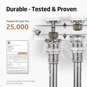 KES S2008D-BN no-overflow design fits vessel sinks cleanly
