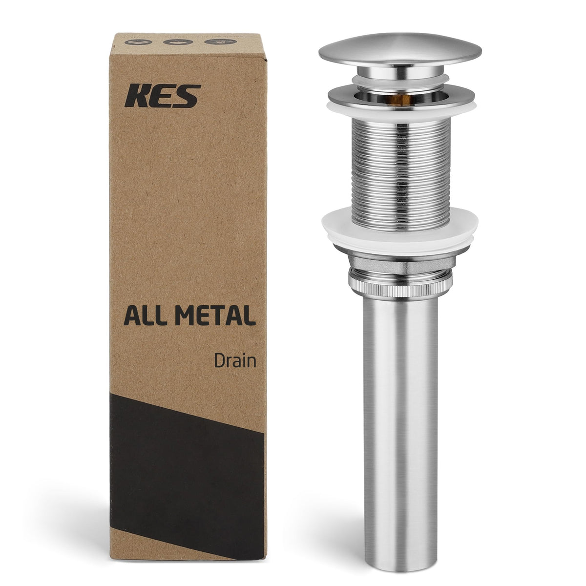 KES S2008D-BN vessel sink drain in brushed nickel with a secure seal