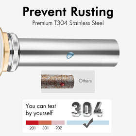 KES rugged chrome finish resists scratches and tarnish over time.