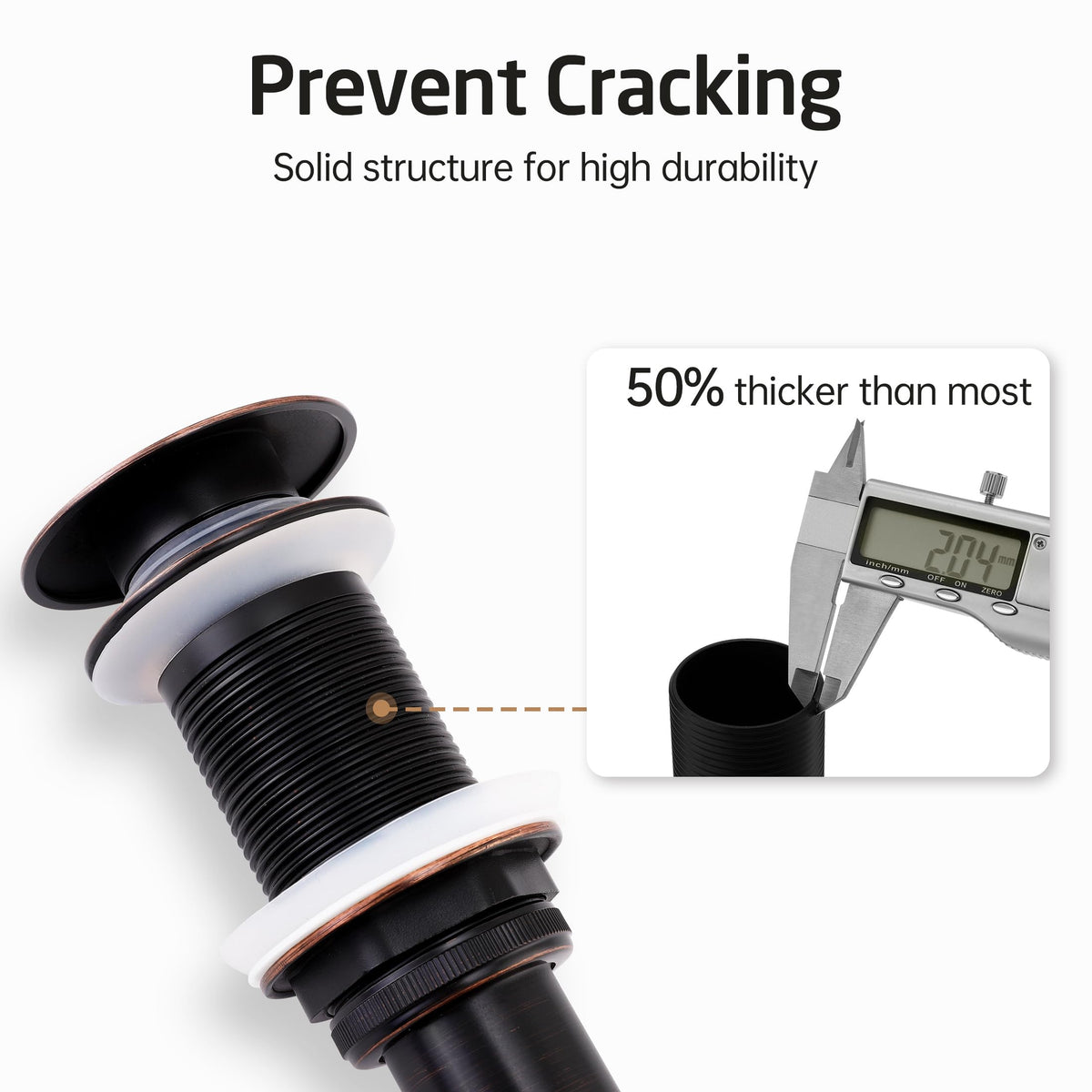 KES stopper diameter 2.6 inches for reliable sealing.