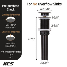 KES tailpiece nut 1.3 inches diameter for straightforward installation.