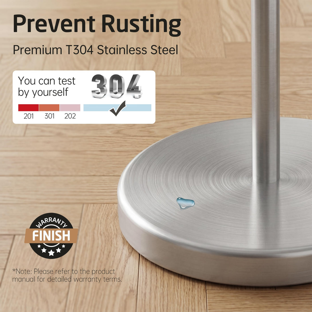 KES toilet paper holder stand anti-slip base prevents movement on wet floors
