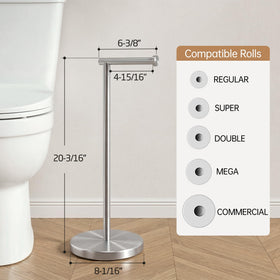 KES toilet paper holder stand assembly view demonstrates quick setup