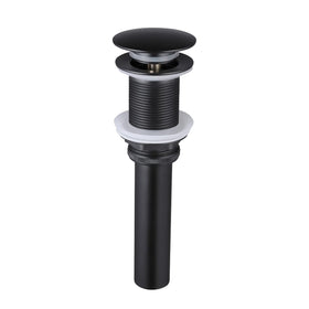 KES matte black vessel sink drain close-up showing brass finish