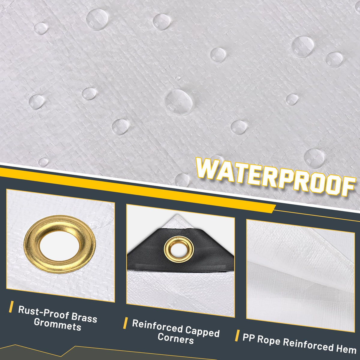 Kesfitt tarp grommets reinforced edges ensure secure setup in wind