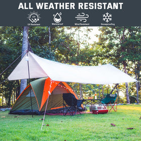 Kesfitt heavy-duty tarp ideal for backyard gatherings and shade