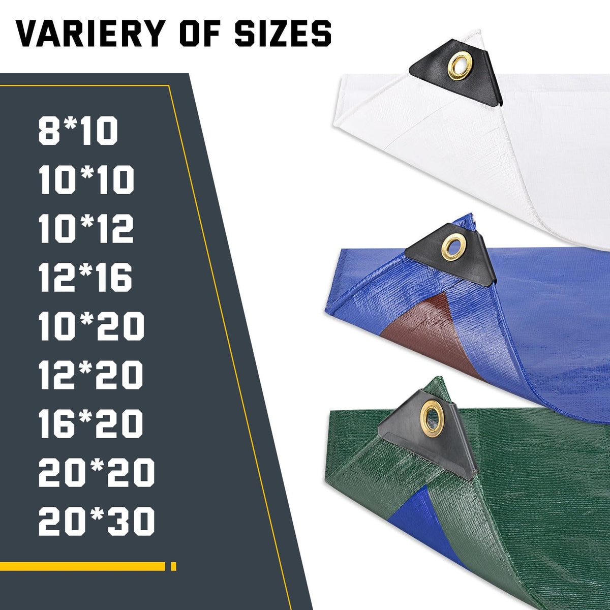 Kesfitt white 12x20 tarp provides durable outdoor coverage you can trust.