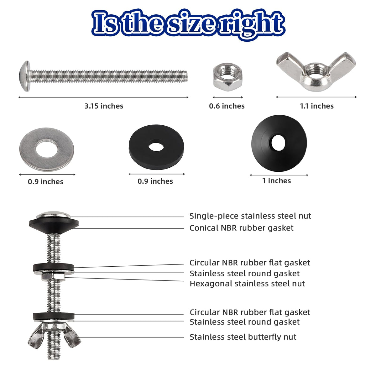 KESHEYOUXUAN 5/16x3.15 stainless bolts close-up rustproof durability