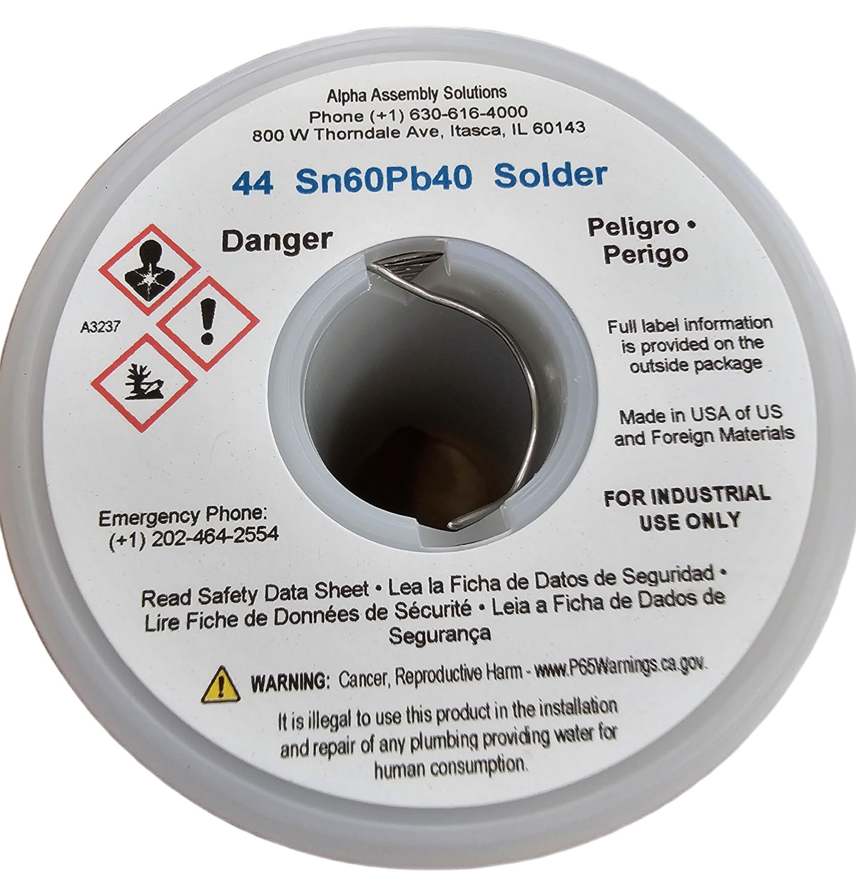 Kester 24-6040-0027 spool packaging emphasizes convenient 1 lb size for DIY projects.