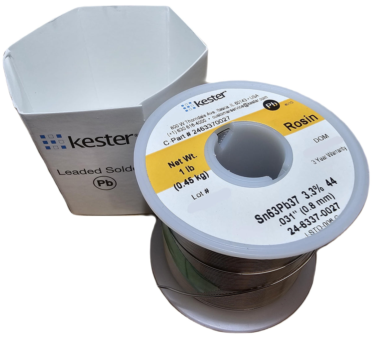 Kester 24-6337-0027 sn pb alloy close-up for smooth wetting and reliable joints