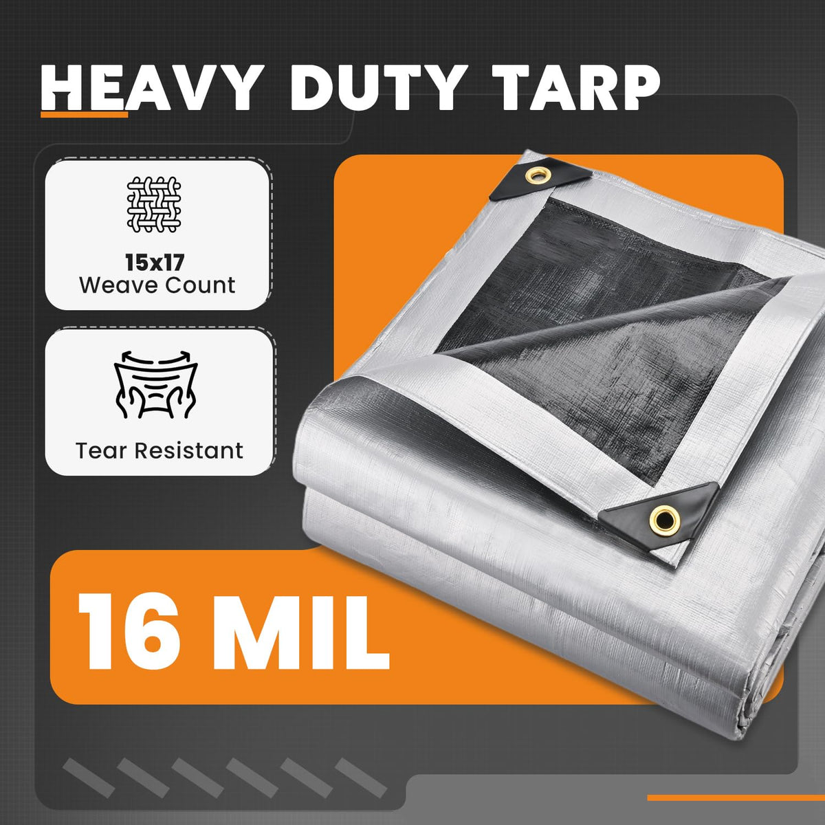 Keten tarp corner reinforcement reduces tearing risk during setup and use.
