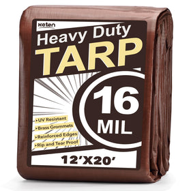 Keten tarp heavy-duty waterproof 12x20 in use protects gear from rain and sun.