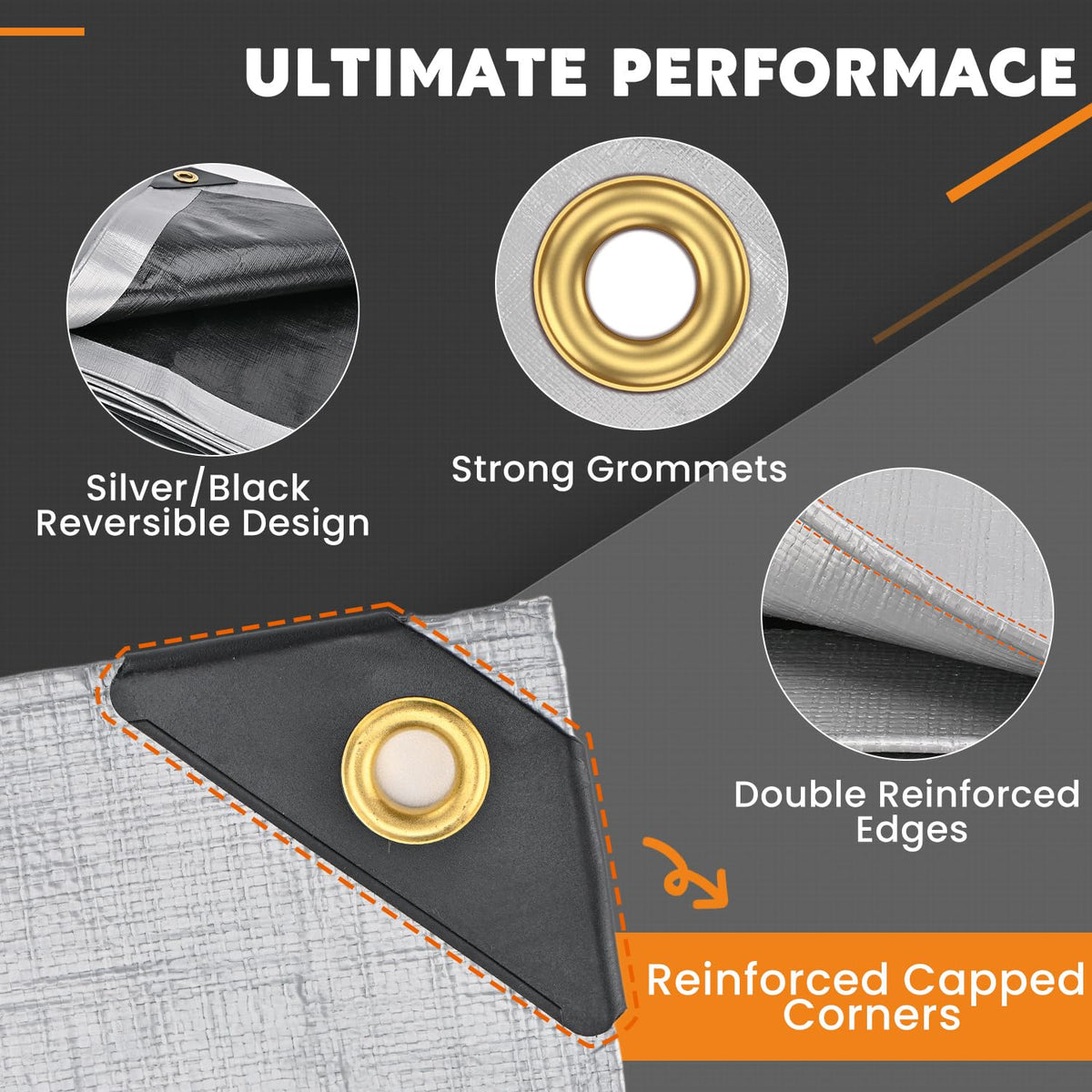 Keten tarp UV-resistant material protecting items from sun damage.