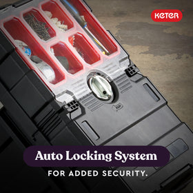 Keter Masterloader ball bearing sliders enable easy access to tools