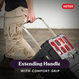 Keter Masterloader extendable handle simplifies rolling on job sites