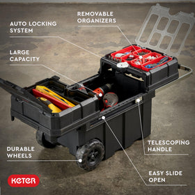 Keter Masterloader removable bins organize small parts for quick access