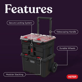 Keter Stack N’ Roll two tray organizers keeping small parts sorted