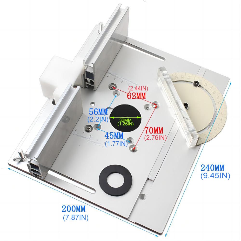 KETIPED router fence with 180-degree pusher for precise material positioning.