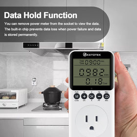 KETOTEK Power Meter with built-in storage retains data during outages for trend review.