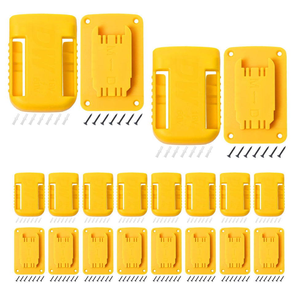 KETTKEL 20pas tool holders on wall mount for Dewalt 20V and Milwaukee M18, keeps essentials within reach