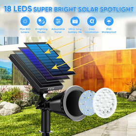 KEV solar spot light for backyard lighting up trees and garden features.