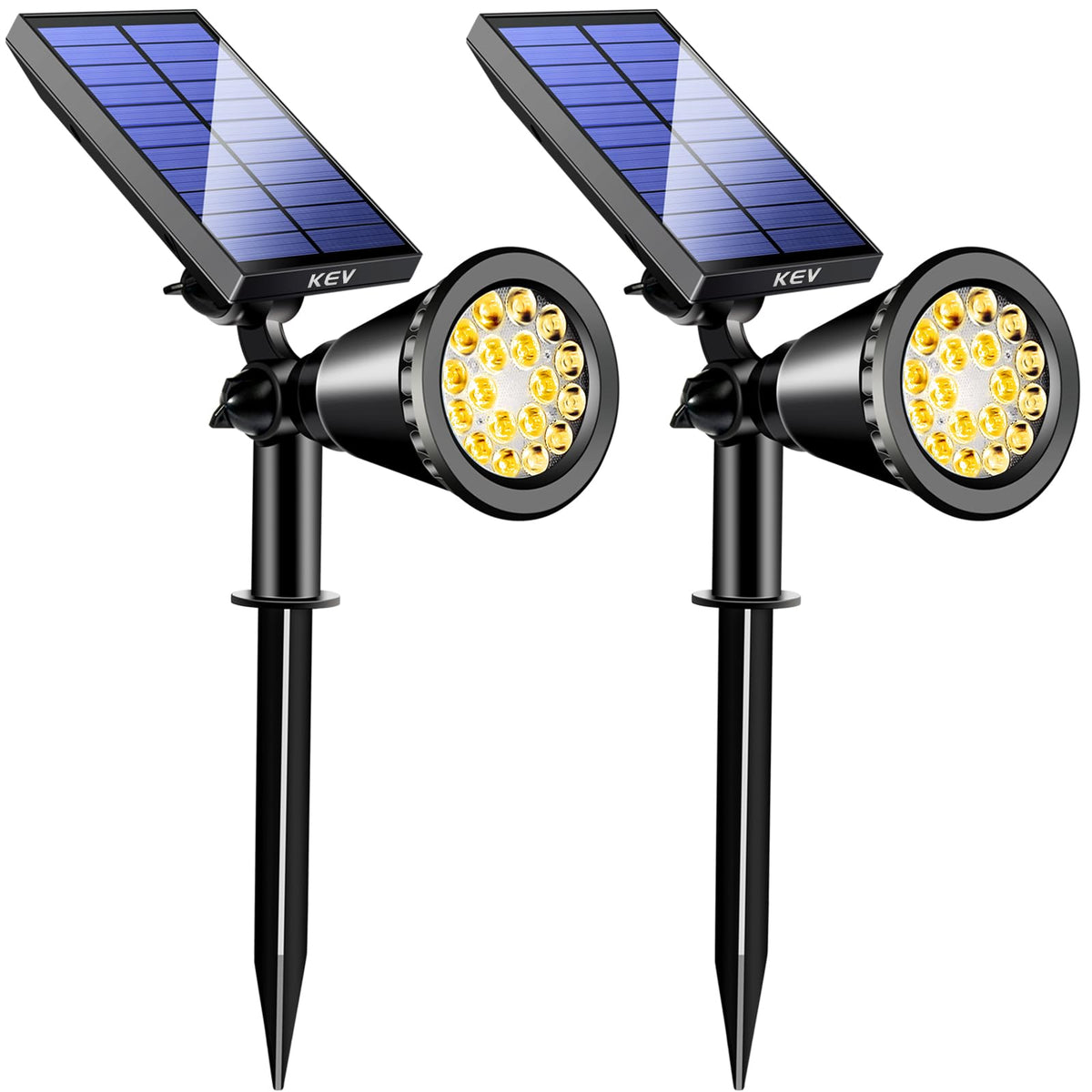 KEV 800 lumens solar spot light bright front yard for pathways