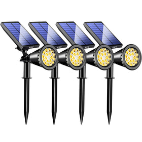 KEV 800 lumens solar spot light pack illuminates outdoor areas with bright, energy-saving lighting.