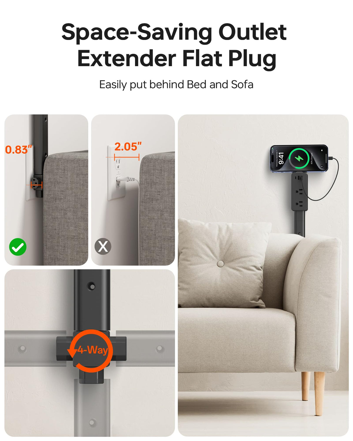 Keway 2AC outlets visible for quick device charging