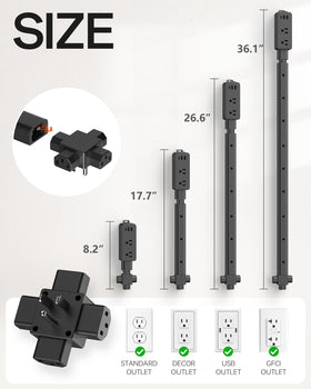 Keway extender extended to 36 inches along the wall for reach