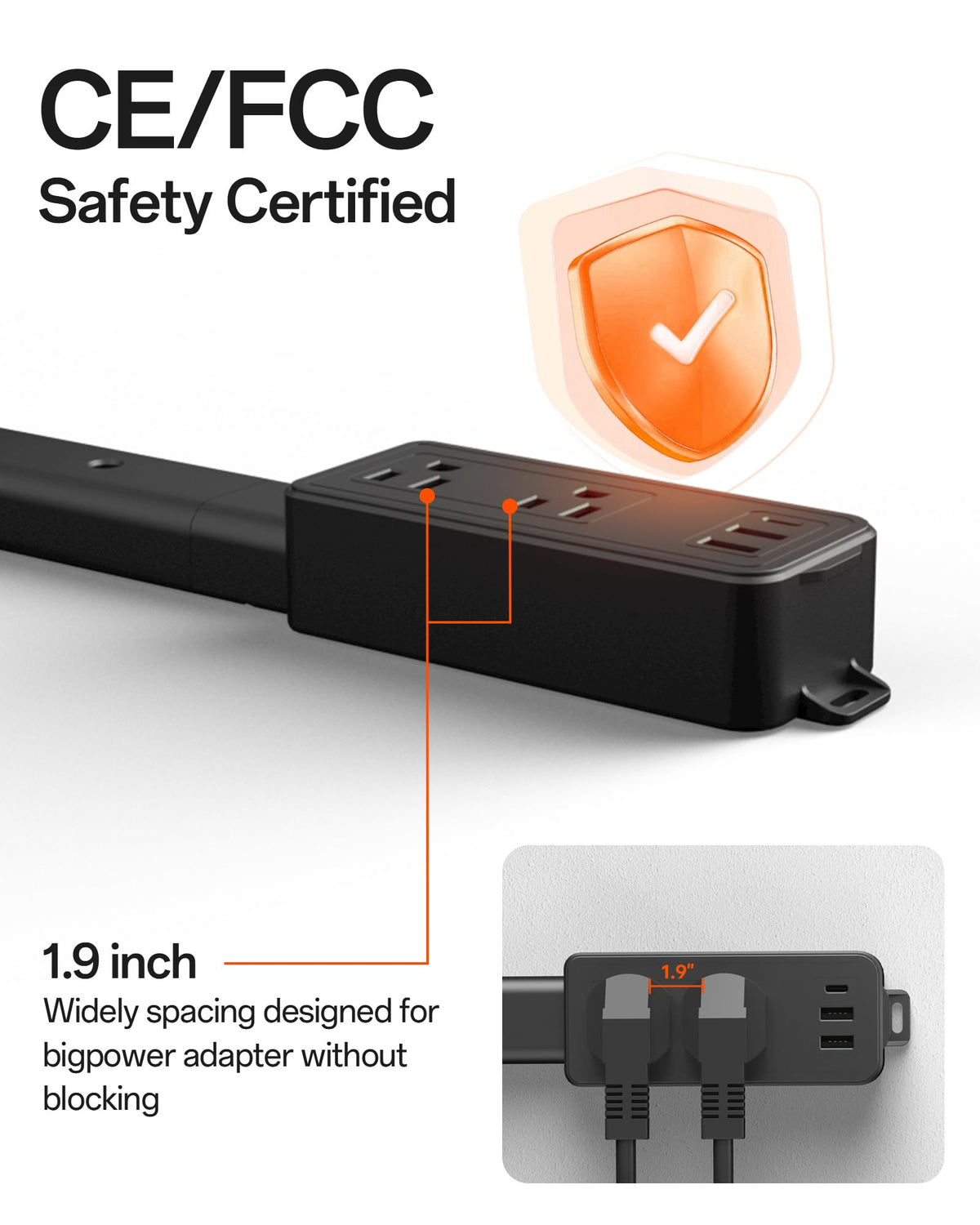Keway wall-mount option shown with screws or adhesive strips