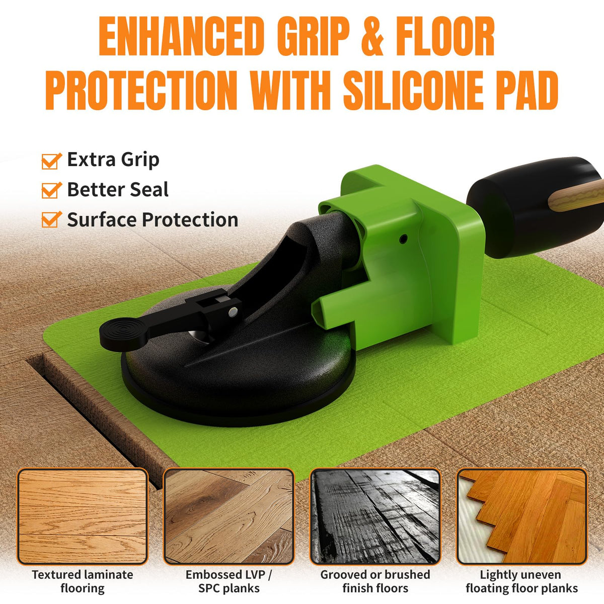 Kewery setup on smooth floor demonstrates non-marking repair process