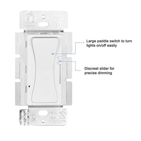 KEYGMA DC dimmer slider illuminated for easy brightness adjustment in dimmed lighting.