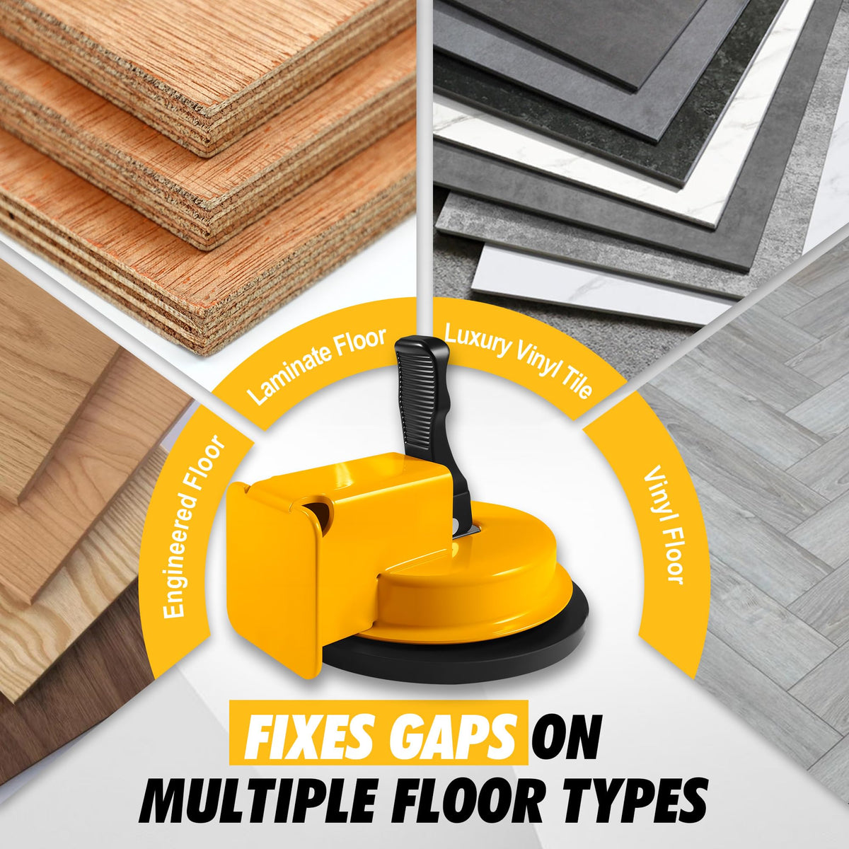 Keymarx Easy floor gap repair kit highlights quick, clean results for laminate, vinyl, wood, and tile