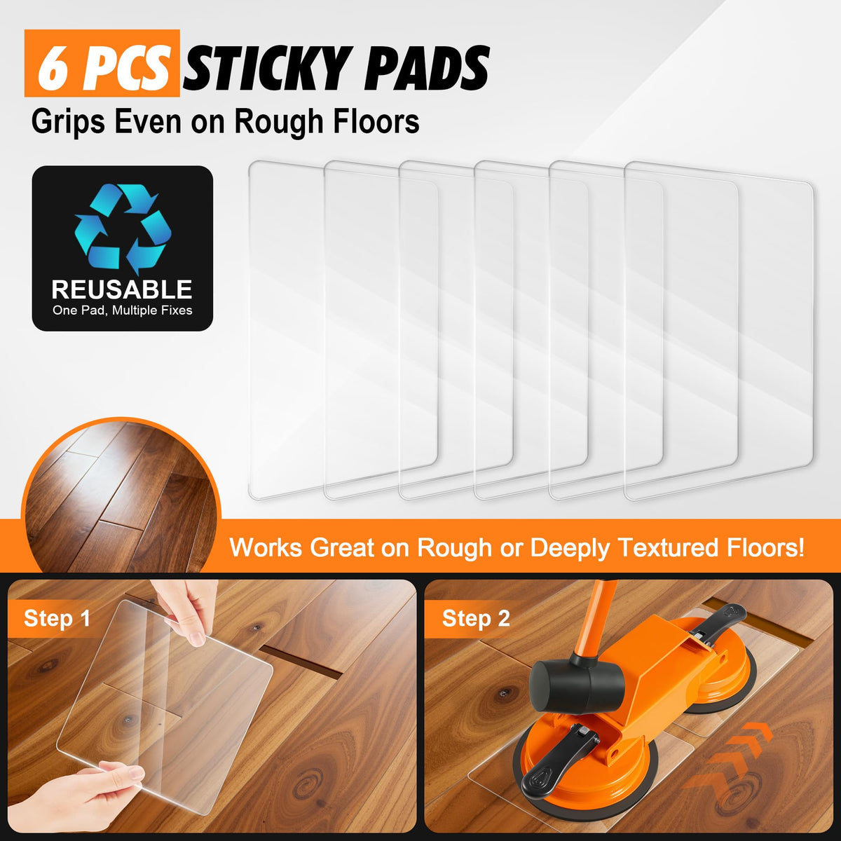 Keymarx tool with dual silicone suction cups stabilizing flooring