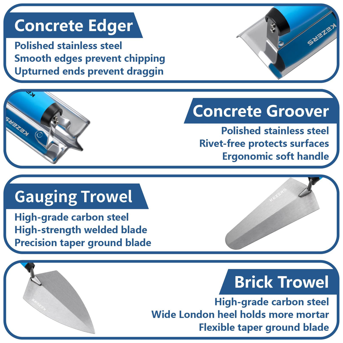 KEZERS stainless groover creating clean control joints