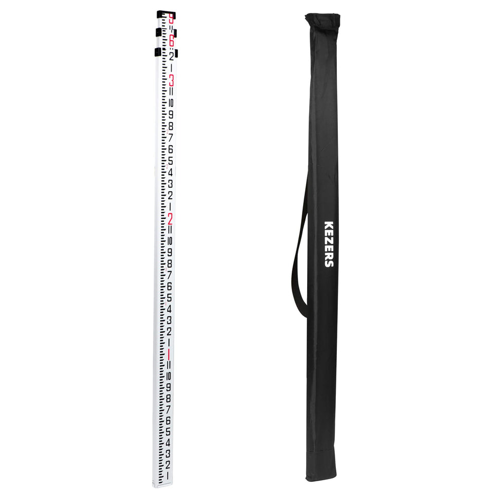 KEZERS 9ft dual-sided aluminum rod extendable for precise measurements on site