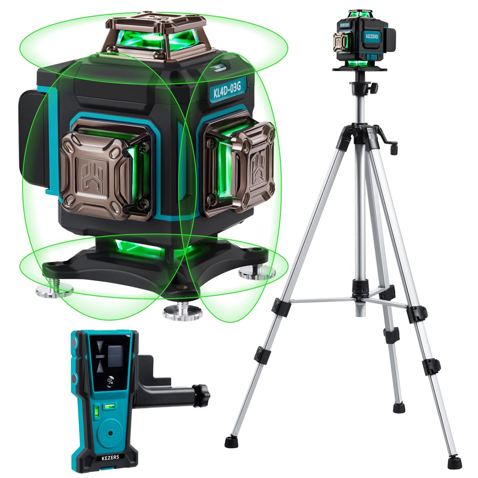 KEZERS laser level set with receiver for precise room layouts
