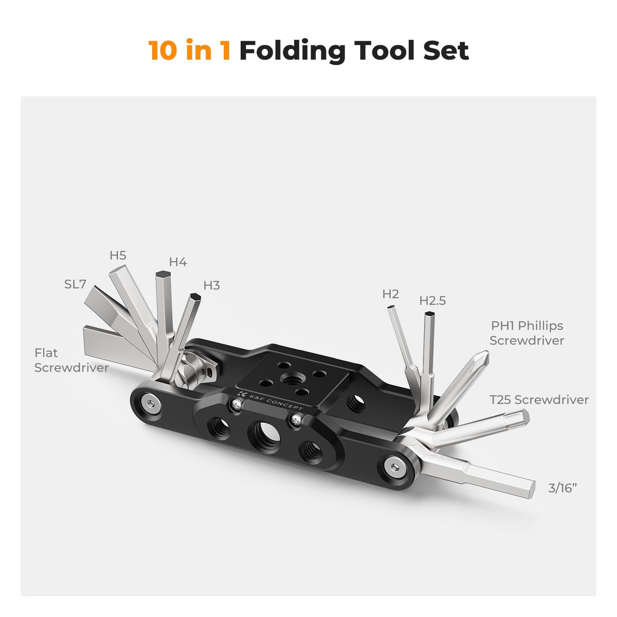 K&F CONCEPT folding key set folded in hand showing compact portability