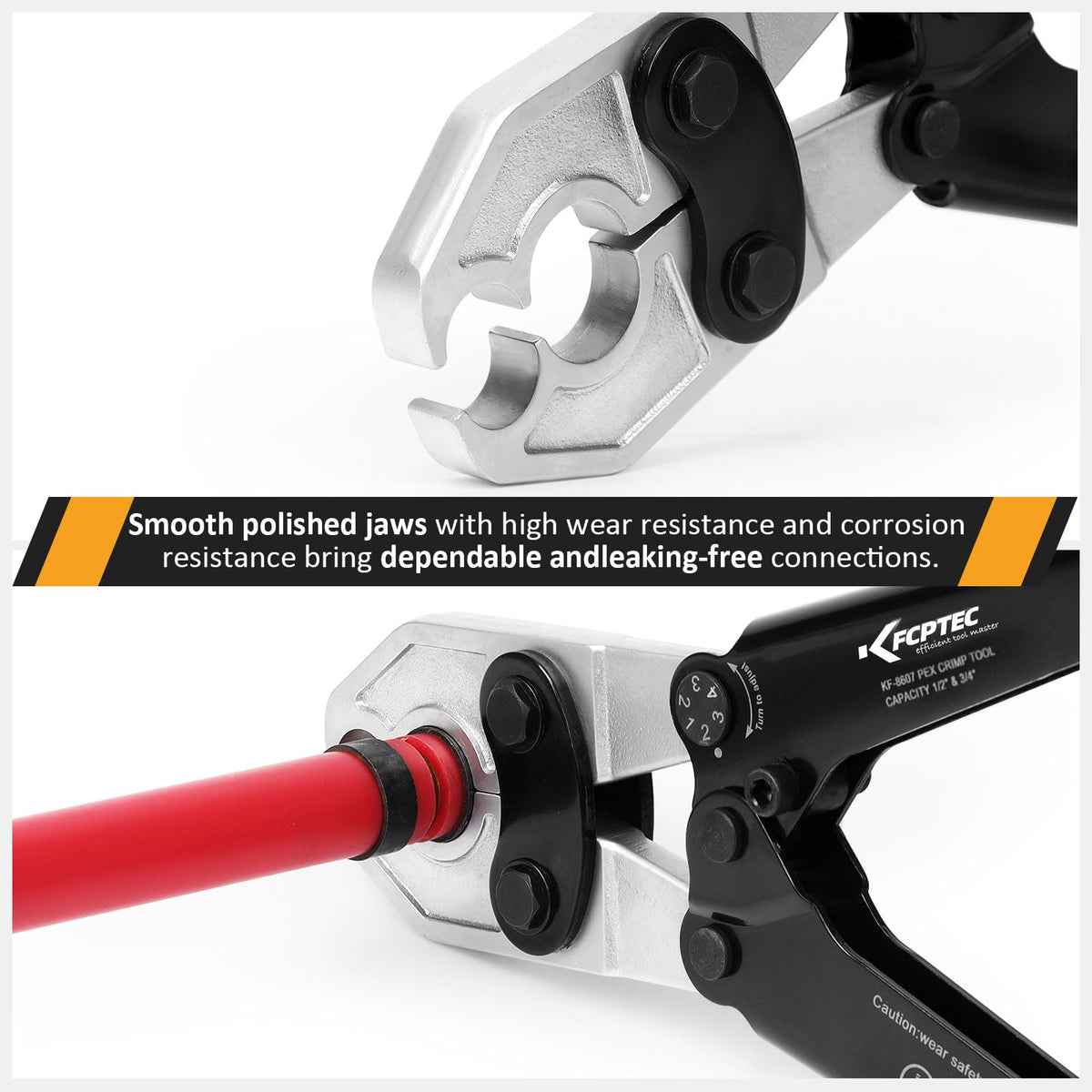 KF CPTEC PEX crimp tool chrome-plated jaws resist wear