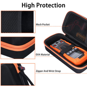 Khanka zipper closure and wrist strap facilitate easy one-handed carry