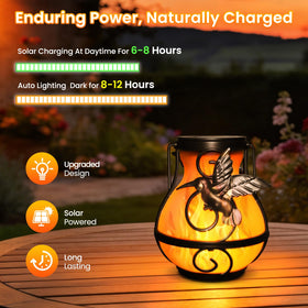 Khaornix hanging lanterns hang easily on rails, trees, or hooks.